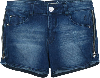 

Gini & Jony Short For Girl's Casual Solid Denim(Blue, Pack of 1, Dx wash(5000)