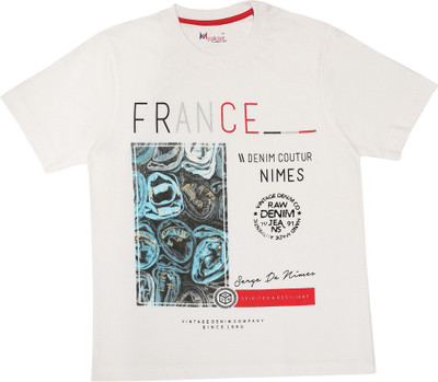 Hypknot Boys & Girls Animal Print Cotton T Shirt(White, Pack of 1) Flipkart