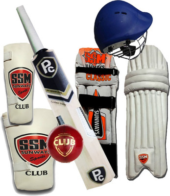 

PARADISE COLLECTION PC COMBO 2 [ BAT KW ,LEGGUARD,THIPAD,ELBOW, BALL ,HELMET ] Cricket Kit