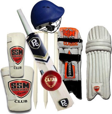 

PARADISE COLLECTION COMBO11 [BAT , 3 WICKET ,THPAD, LBOW,BALL,HELMET] Cricket Kit
