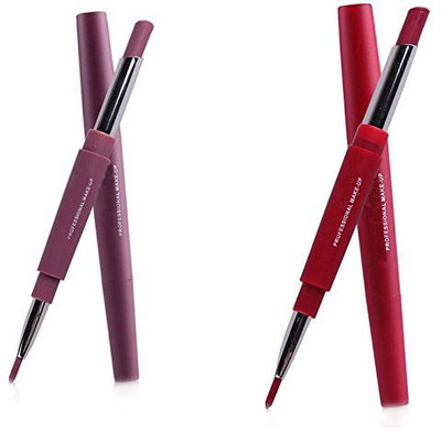 

Glamyou Exclusive Rich Cremy Super Matte 2 in 1 Lipstick + Lipliner Combo For Girl's & Women's : Show Girl & Ruby Lush(Multicolor)