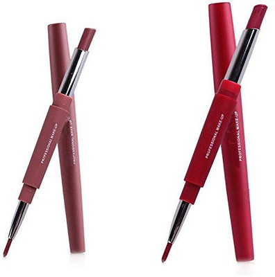 

Glamyou Exclusive Rich Cremy Super Matte 2 in 1 Lipstick + Lipliner Combo For Girl's & Women's : Show Girl & Spanish Pink(Multicolor)