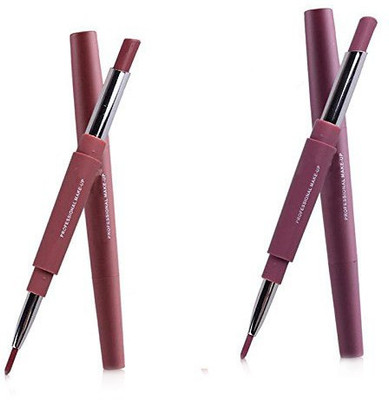 

Glamyou Exclusive Rich Cremy Super Matte 2 in 1 Lipstick + Lipliner Combo For Girl's & Women's : Show Girl & Sweet Girl(Multicolor)