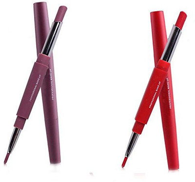 

Glamyou Exclusive Rich Cremy Super Matte 2 in 1 Lipstick + Lipliner Combo For Girl's & Women's : Show Girl & Flame(Multicolor)