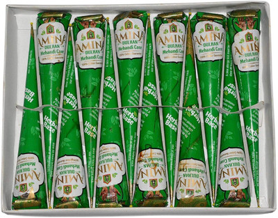 

Amina Henna Dulhan MehEndi Cone (12 Piece) Natural Mehendi(Pack of 12)
