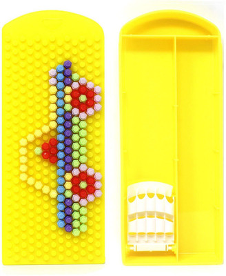 

IndusBay Bead Blocks Blocks Art Plastic Pencil Box(Set of 1, Yellow)