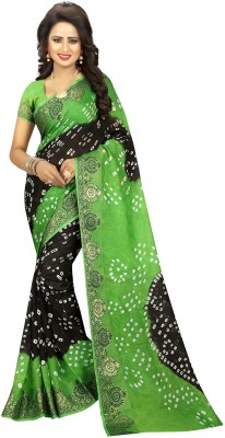 DealSure Hand Painted Bandhani Art Silk Saree(Multicolor)