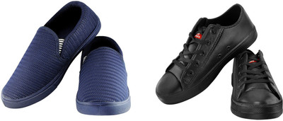 

Zapatoz Combo Pack of 2 Blue & Black Casual Tennis & Moc Shoes for Men & Boy's Casuals For Men(Blue, Black