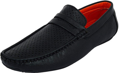 

AORFEO Leather Crafted X Loafers For Men(Black, Black
