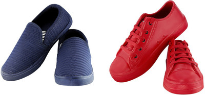 

Zapatoz Combo Pack of 2 Blue & Red Casual Tennis & Moc Shoes for Men & Boy's Casuals For Men(Blue, Red