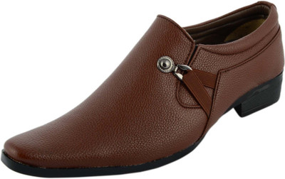 

Amanio Leather Formals Slip On For Men(Brown