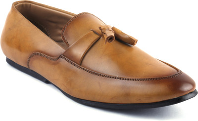 

AORFEO Leather crafted X Slip On For Men(Tan