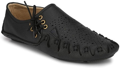 

OPTIFEET Men's Black Synthetic Leather Crafted Loafers Casuals For Men(Black