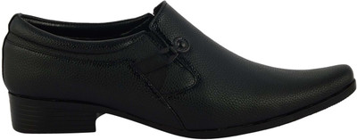 

AORFEO Leather crafted X Slip On For Men(Black
