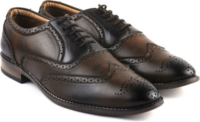 

AORFEO Leather crafted X Lace Up For Men(Brown