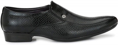 

AORFEO Leather crafted X Slip On For Men(Black