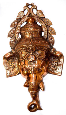 

Pin to Pen Metal Jumbo Ganeshji Wall Hanging Decorative Showpiece - 70 cm(Alloy, Copper)