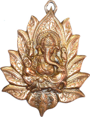 

Pin to Pen Metal Medium Ganpati Wall Hanging Decorative Showpiece - 30 cm(Alloy, Copper)