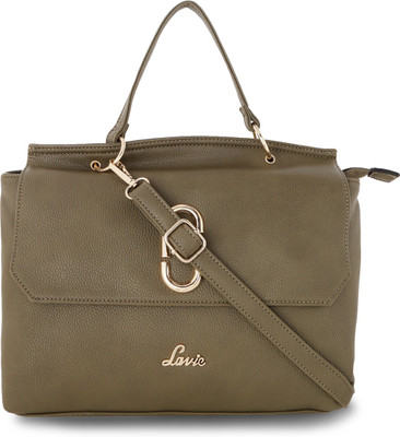 

Lavie Women Evening/Party Green Leatherette Hand-held Bag