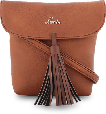 

Lavie Women Evening/Party Brown Leatherette Sling Bag