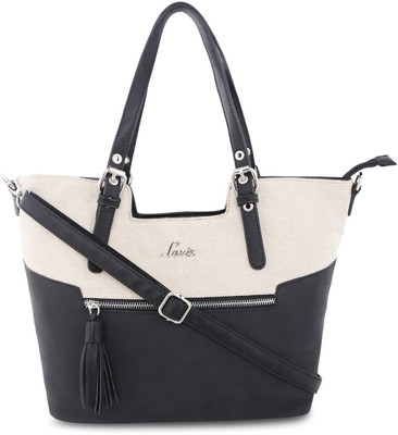 

Lavie Women Evening/Party Black, White Leatherette Hand-held Bag