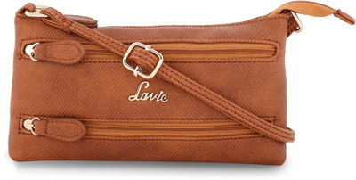 

Lavie Women Evening/Party Brown Leatherette Sling Bag