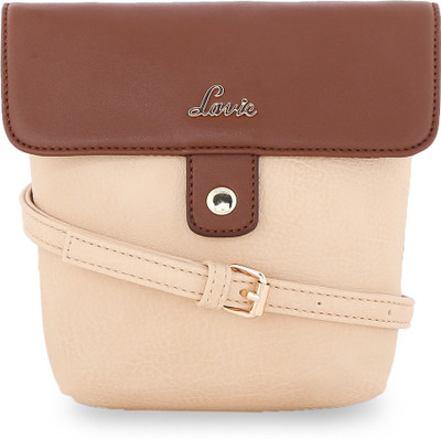 

Lavie Women Evening/Party Beige, Brown Leatherette Hand-held Bag