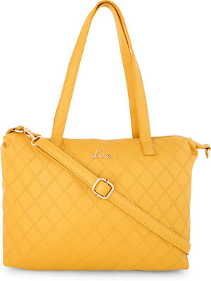 

Lavie Women Evening/Party Yellow Leatherette Shoulder Bag