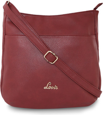 

Lavie Women Casual Maroon Leatherette Sling Bag