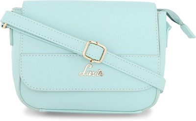 

Lavie Women Evening/Party, Casual Blue Leatherette Sling Bag