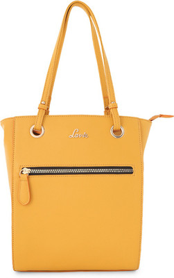 

Lavie Women Evening/Party Yellow Leatherette Hand-held Bag