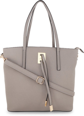 

Lavie Women Evening/Party Grey Leatherette Hand-held Bag