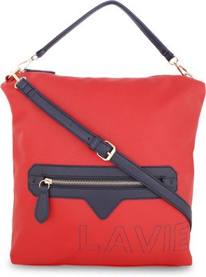 

Lavie Women Casual Red Leatherette Hand-held Bag
