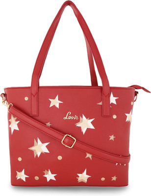 

Lavie Women Evening/Party Red Leatherette Hand-held Bag