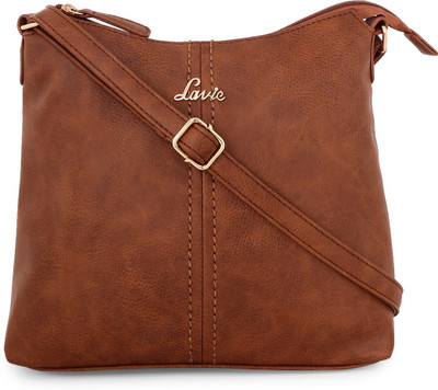 

Lavie Women Evening/Party Brown Leatherette Sling Bag