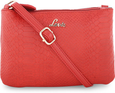 

Lavie Women Evening/Party, Casual Red Leatherette Sling Bag