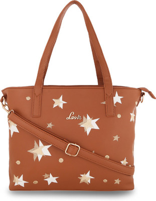Lavie Women Casual Tan Leatherette Hand-held Bag