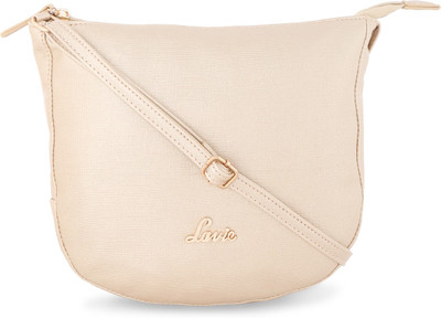 

Lavie Women Evening/Party Gold Leatherette Sling Bag