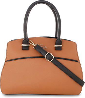 

Lavie Women Evening/Party Brown, Black Leatherette Hand-held Bag, Black;brown