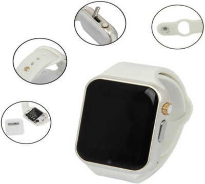 

krazzy india Compatible With All Brand Mobiles Silver Smartwatch(White Strap Free Size)