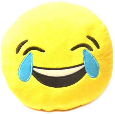 

CREATIVEVILLA ROFL LAUGH STUFFED SMILEY CUSHION ROUND PIILOW - 28 cm(Multicolor)