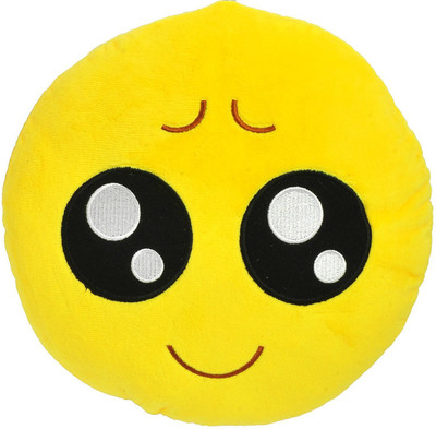 

CREATIVEVILLA INNOCENT PUPPY EYES STUFFED SMILEY CUSHION ROUND PIILOW - 28 cm(Multicolor)