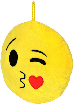 

CREATIVEVILLA SWEET SMILE STUFFED SMILEY CUSHION ROUND PIILOW - 28 cm(Multicolor)