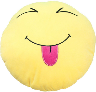 

CREATIVEVILLA CUTE TOUNG STUFFED SMILEY CUSHION ROUND PIILOW - 28 cm(Multicolor)