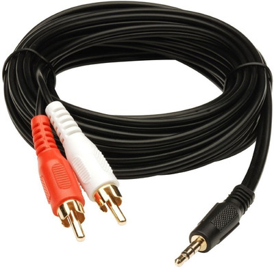 Kebilshop TV-out Cable 10 Meter Audio Video 2RCA Stereo Cables With 3.5 mm Aux Jack For Home Theaters,Music Players,Set-top Boxes,DVD Players ,Speakers And LCD LED TVs Multicolor 10 Meter(Multicolor, For TV, 10)