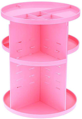 

pinkparifashion 360 Degree Rotating Cosmetic Makeup Organizer Makeup Vanity Box(Pink)