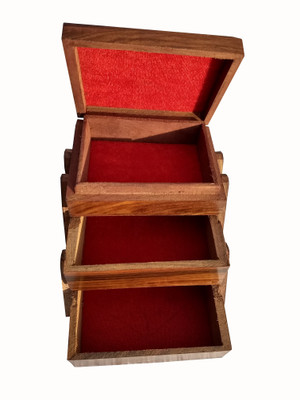 

SRE Jewelry Box with 3 Compartments Jewelry Vanity Box(Brown)