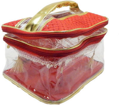

RK Brands Designer 2 Partition Portable Vanity Bag Multipurpose, Makeup, Travelling Vanity Box(Red)