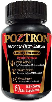 

POZTRON Men's Natural Testosterone & Energy Booster - Enhance Strength, Stamina, Vitality & Vigour - 60 Veg Tablets, Supplements (Multivitamin, Mineral, Health Supplement)(60 No)
