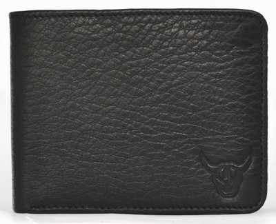 

SOFTBULL Men Casual Black Genuine Leather Wallet(7 Card Slots), Balck